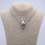 Schädelanhänger 28×17 mm an Kette, Länge 65 cm, Silberfarbton