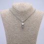 Schädelanhänger 25×10 mm an Kette, Länge 65 cm, Metallfarbe Silber