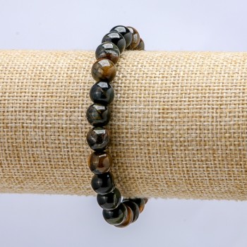 Armband aus Falkeauge, glatte Kugeln, Durchmesser 8 mm