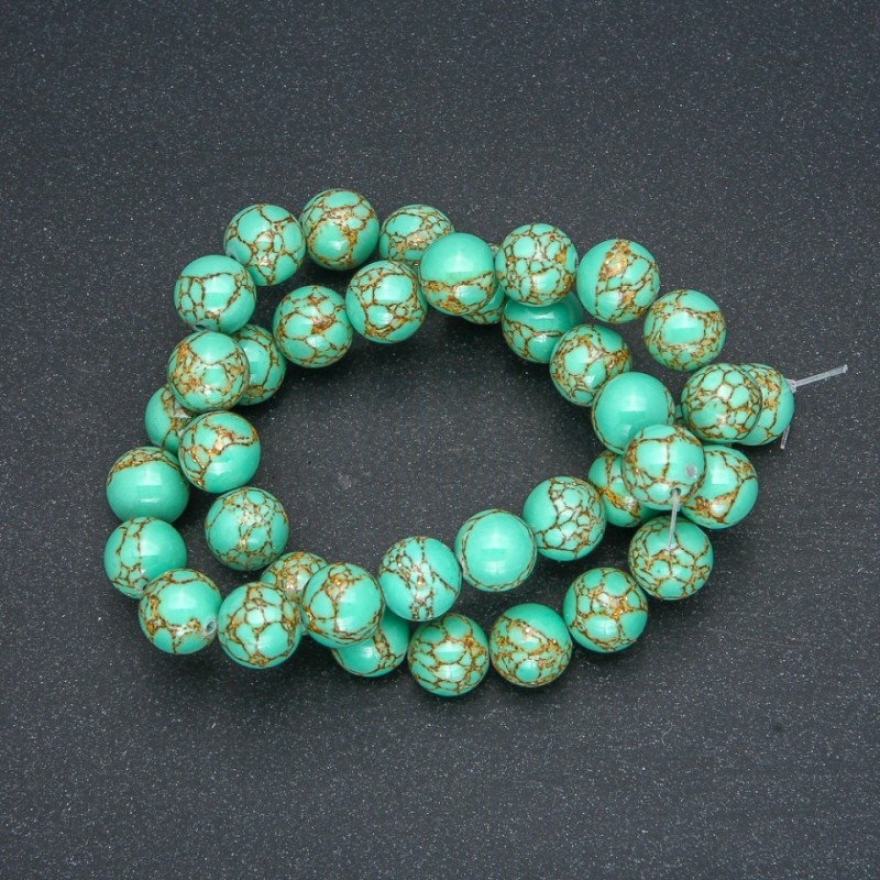 Imperialjasper grüne Perlen (gepresst) glatte Kugeln, Durchmesser ca. 10 mm + -, Länge 40 cm +