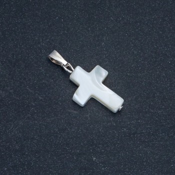 Anhänger aus natürlichem weißem Perlmutt 20×15 mm