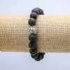 Lavastein-Armband mit Löwenanhänger, Durchmesser ca. 10 mm