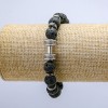 Lavastein-Armband mit Hantel und Einsätzen, Durchmesser ca. 10 mm