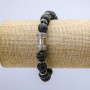 Lavastein-Armband mit Hantel und Einsätzen, Durchmesser ca. 10 mm