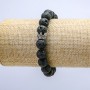 Lavastein-Armband auf Elastikband, Durchmesser ca. 10 mm ±, mit Krone