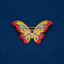 Ausverkauf! Brosche Schmetterling mit bunten Strasssteinen, goldfarbenes Metall 35×58 mm +