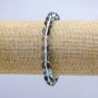 Armband aus blauem Opalglas mit Chameleon-Effekt, auf Elastikband, glatte Kugel, Durchmesser 8 mm, Länge 18 cm