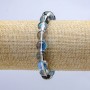 Armband aus blauem Opalglas mit Chamäleon-Effekt, auf elastischem Gummiband, glatte Kugel, Durchmesser 10 mm, Länge 18 cm