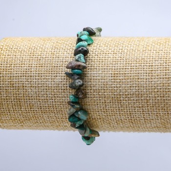 Armband aus Chrysokoll auf Elastikband, Körnchen, Durchmesser 10 mm, Länge 18 cm
