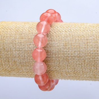 Armband aus glatten Perlen aus künstlichem Chalzedon, Durchmesser ca. 12 mm, Länge ca. 18 cm