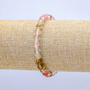 Armband aus Chalzedon auf Gummiband, assortierte Kugeln, Durchmesser ca. 6 mm, Länge ca. 18 cm