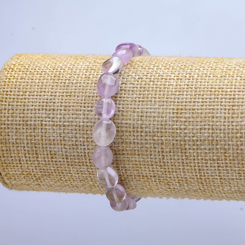 Elastisches Armband aus natürlichem Amethyst, facettierte Rondellen, Durchmesser 8×10 mm (±), Länge 18 cm