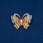 Ausverkauf! Brosche «Schmetterling» aus goldfarbenem Metall, bunte Strasssteine und Perle 34×45 mm +
