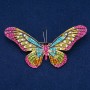 Ausverkauf! Brosche Schmetterling aus goldfarbenem Metall, bunte Strasssteine 42 × 82 mm +