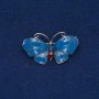 Ausverkauf! Brosche Schmetterling aus Silbermetall, Emaille, blauer Strassstein 48 × 27 mm +