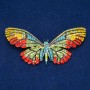 Reduziert! Brosche Schmetterling aus goldfarbenem Metall, bunte Strasssteine 81×37 mm +