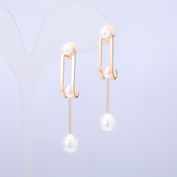 Ohrringe Xuping 18K-Vergoldung mit Mallorca-Perlen, Durchmesser 47 × 6 mm +