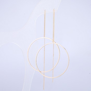 Ohrringe Xuping 18K-Vergoldung, Durchmesser 45 mm, Länge 19 cm +