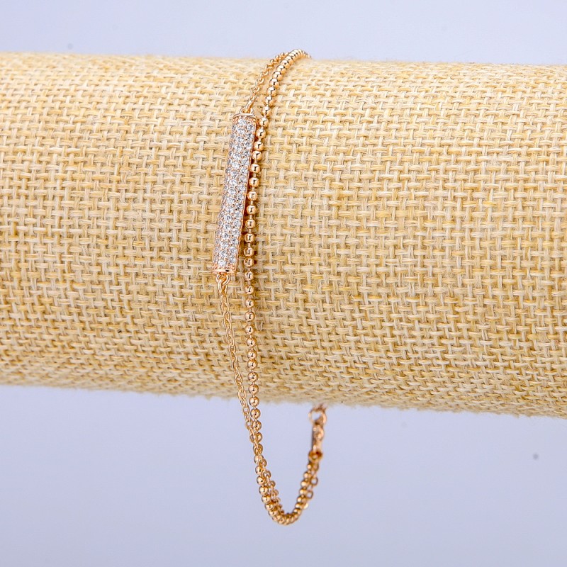 Armband Xuping Vergoldung 18K mit weißen Strasssteinen, Dicke 3 mm + -, Länge 18–21 cm +