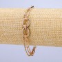 Armband Xuping mit 18K-Vergoldung und weißen Strasssteinen, Dicke ca. 7 mm, Länge 16–19 cm