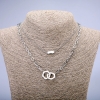 Xuping-Kette mit Rhodiumbeschichtung und Anhänger, Glieder 4,5 mm bzw. 1,5 mm, Länge 48 cm