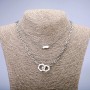Xuping-Kette mit Rhodiumbeschichtung und Anhänger, Glieder 4,5 mm bzw. 1,5 mm, Länge 48 cm