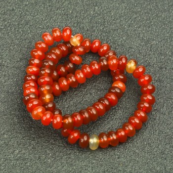 Karneol-Perlen auf Schnur, glatte Rondellen, Durchmesser 8×5 mm, Länge ca. 40 cm
