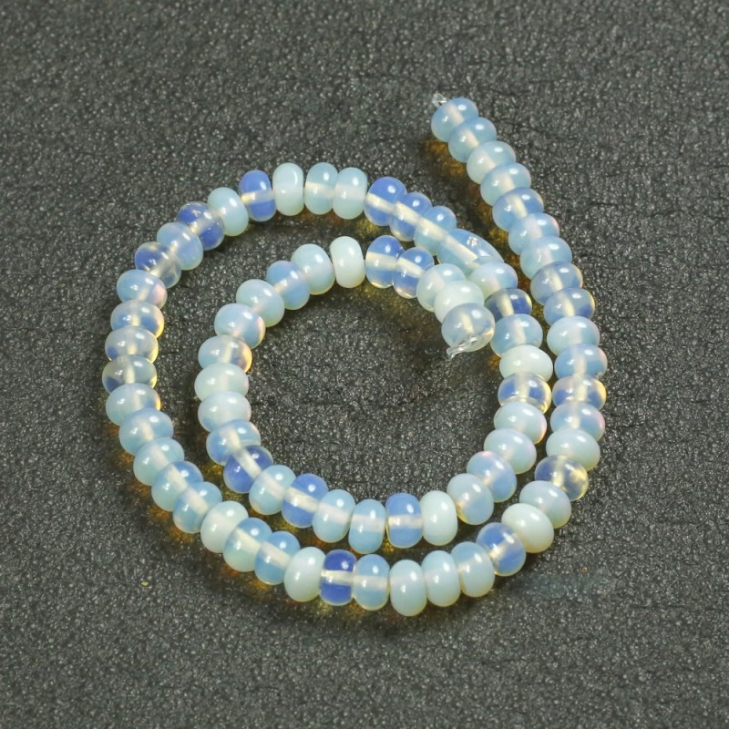 Perlen auf einer Schnur Mondstein (synthetisch) Glatte Rondell, Durchmesser 8×5 mm + -, Länge 40 cm +