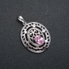 Xuping Rhodium-Anhänger mit rosa Kristall, Durchmesser 29 × 19 mm +