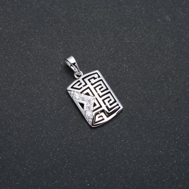 Xuping-Anhänger mit Rhodiumbeschichtung, weiße Strasssteine, Durchmesser 25×12 mm +