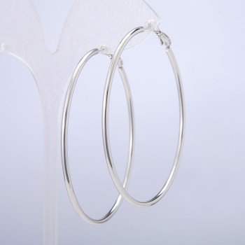 Xuping Ohrringe – Rhodiumbeschichtete Ringe, Dicke 2,1 mm, Durchmesser 51 mm