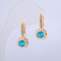 Ohrringe Xuping Vergoldung 18K mit blauem Kristall, Durchmesser ca. 10,5 mm, Länge ca. 24 mm
