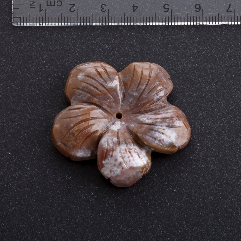 Fassung «Blume» aus Jaspis, Durchmesser 41 mm