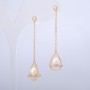 Ohrstecker-Kugeln Xuping Vergoldung 18K mit weißen Strasssteinen und Seed-Bead, Durchmesser 10,5 mm, Länge 50 mm