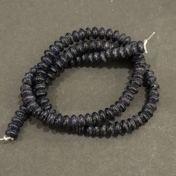 Aventurin Rondellperlen auf Schnur – Nacht Kaïra, glatt, Durchmesser 6×3 mm, Länge ca. 39 cm