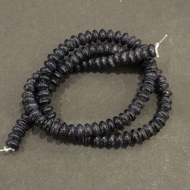 Aventurin Rondellperlen auf Schnur – Nacht Kaïra, glatt, Durchmesser 6×3 mm, Länge ca. 39 cm