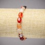 Karneol-Armband auf Elastikarmband, glatte, ovale Steine, Durchmesser 10 × 8 mm, Länge 18 cm ±