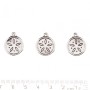 Schmuckzubehör Anhänger „Medaillon Ornament Blüten“ Silber, Verpackung 20 g ± 8 Stück