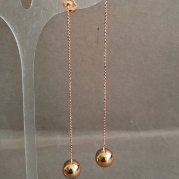 Kugel-Ohrstecker Xuping Vergoldung 18K, Durchmesser ca. 10 mm, Länge ca. 10 cm