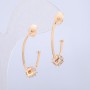 Ohrstecker Kugel Xuping, 18K-Vergoldung, mit weißen Steinen, Durchmesser 24 × 6 mm +