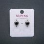 Ohrstecker Herzform Xuping – Kugeln, Vergoldung 18K, mit schwarzem Kristall, Durchmesser 8 mm