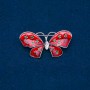 Sale! Schmetterling-Brosche aus goldfarbenem Metall, Emaille und weißem Strassstein 48 × 24 mm +