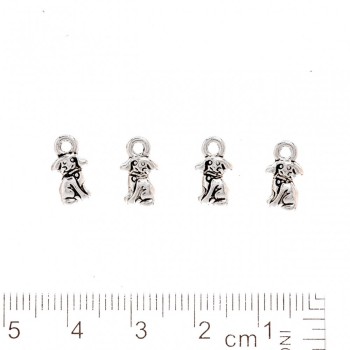Anhänger Hund 12x6 mm, Schmuckzubehör, Verpackung 20 g, ±37 Stück
