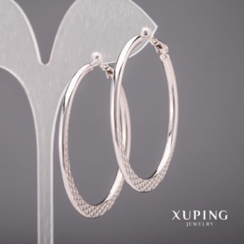 Ohrringe Xuping Kreise 3×55 mm Rhodiumbeschichtung