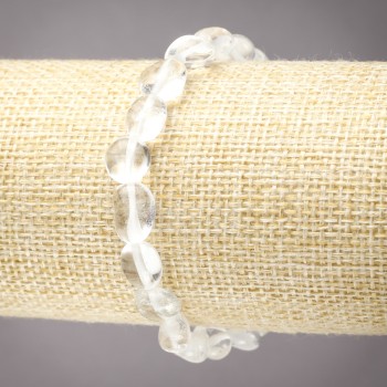 Armband aus Bergkristall auf elastischem Band mit Facettierung, Durchmesser 8×10 mm (±)