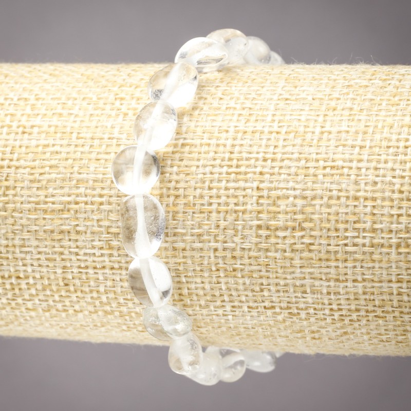Armband aus Bergkristall auf elastischem Band mit Facettierung, Durchmesser 8×10 mm (±)