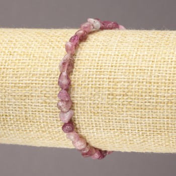 Armband aus Elastikband mit Turmalin-Naturperlen, facettierte Turmalin-Perlen, Ø 5 × 7 mm +