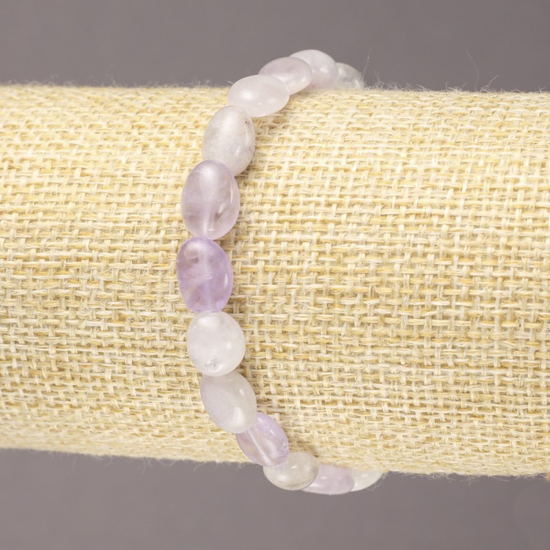 Elastisches Armband aus natürlichem Amethyst, facettierte Perlen, Durchmesser 8×10 mm+