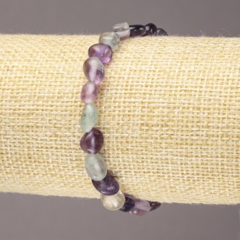 Armband aus elastischem Gummiband aus natürlichem Fluorit, facettiert, Durchmesser 7×9 mm+