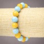 Armband Aquamarin mit Citrin – glatte Kugeln, Durchmesser 10 mm, Länge ca. 18 cm (Stretch)